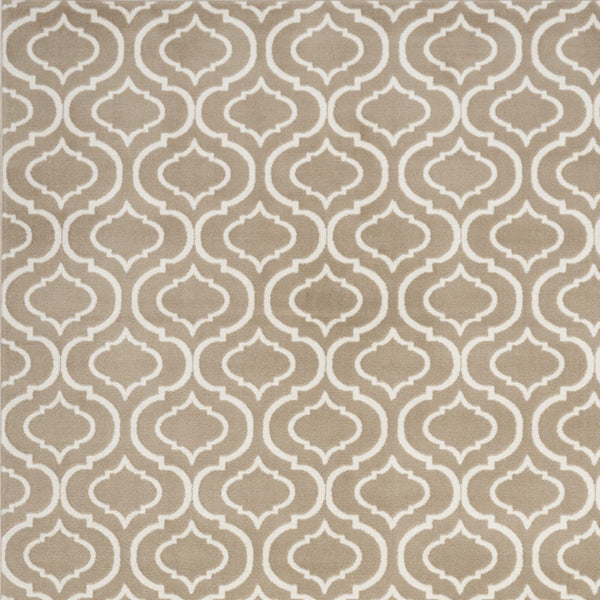 Homeroots 5' X 7' Taupe And Ivory Trellis Non Skid Area Rug  Polypropylene 550143