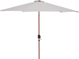 Meridian Furniture Fiji Outdoor Patio Umbrella Set with Wheeled Base Teak Pole and Water Resistant Canopy 55014Beige-AT
