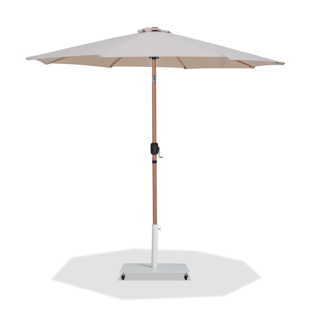 Meridian Furniture Fiji Outdoor Patio Umbrella with Weighted Base Uv Resistant Beige Polyester Canopy 55014Beige-AW