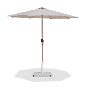 Meridian Furniture Fiji Outdoor Patio Umbrella with Weighted Base Uv Resistant Beige Polyester Canopy 55014Beige-AW