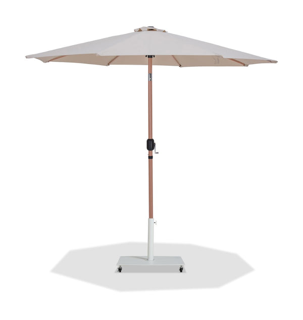 Meridian Furniture Fiji Outdoor Patio Umbrella with Weighted Base Uv Resistant Beige Polyester Canopy 55014Beige-AW