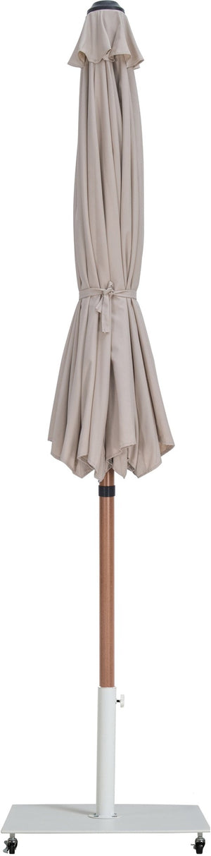 Meridian Furniture Fiji Outdoor Patio Umbrella with Weighted Base Uv Resistant Beige Polyester Canopy 55014Beige-AW