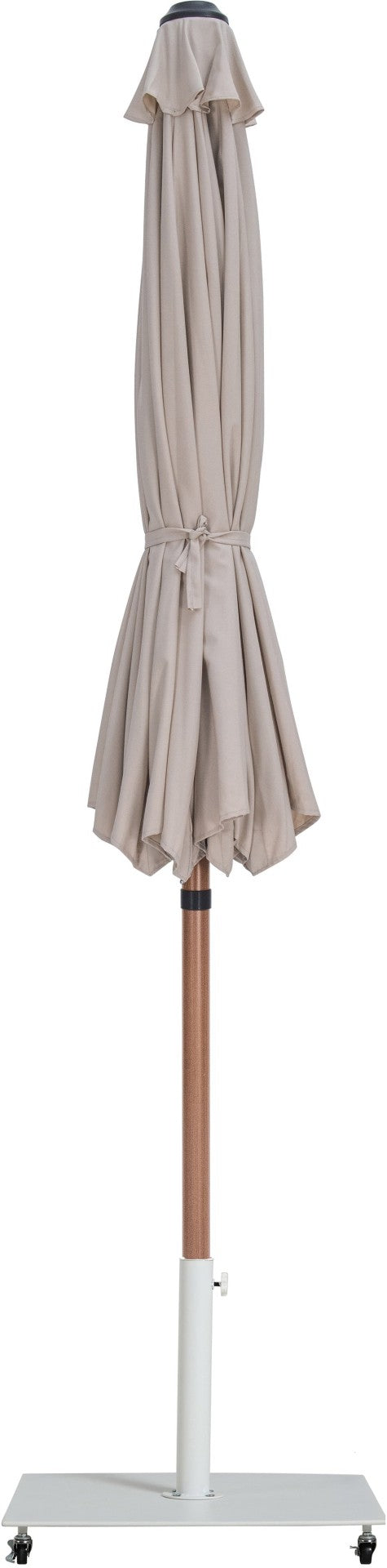Meridian Furniture Fiji Outdoor Patio Umbrella with Weighted Base Uv Resistant Beige Polyester Canopy 55014Beige-AW