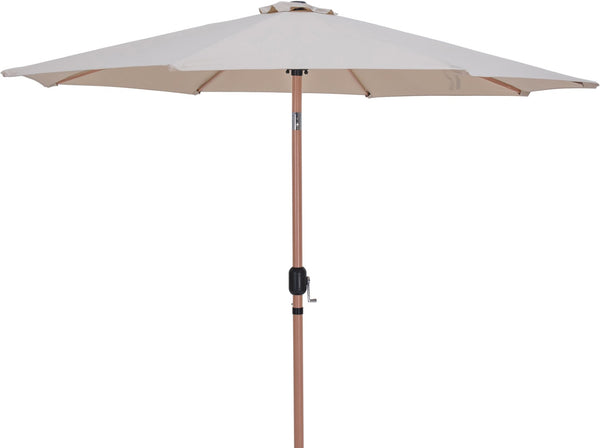 Meridian Furniture Fiji Outdoor Patio Umbrella with Weighted Base Uv Resistant Beige Polyester Canopy 55014Beige-AW