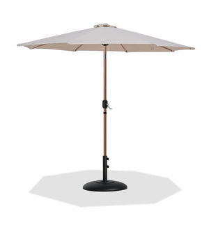 Meridian Furniture Fiji Outdoor Patio Umbrella with Teak Pole Weighted Base Uv Resistant Canopy 55014Beige-BB