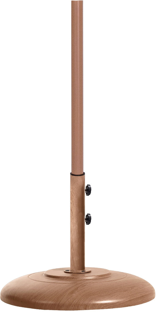 Meridian Furniture Fiji Outdoor Patio Umbrella with Base Teak Pole Water Resistant Uv Canopy 55014Beige-BT