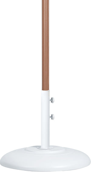Meridian Furniture Fiji Outdoor Patio Umbrella with Base Fade Resistant Polyester and Teak Aluminum Pole 55014Beige-BW