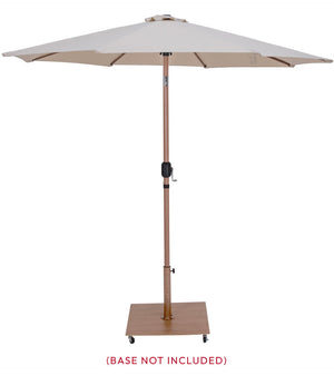 Meridian Furniture Fiji Outdoor Patio Umbrella with Uv Resistant Polyester Canopy and Teak Aluminum Pole Shade Beige 55014 55014Beige-U