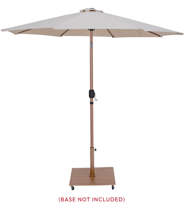 Meridian Furniture Fiji Outdoor Patio Umbrella with Uv Resistant Polyester Canopy and Teak Aluminum Pole Shade Beige 55014 55014Beige-U