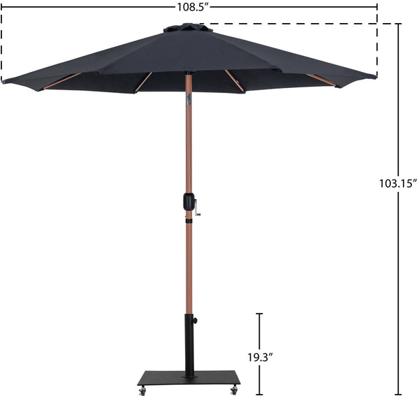 Meridian Furniture Fiji Cantilever Patio Umbrella with Weighted Caster Base and Weather Resistant Fabric 55014Black-AB