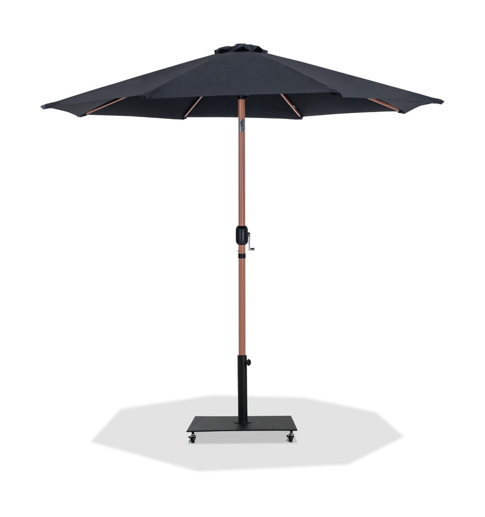 Meridian Furniture Fiji Cantilever Patio Umbrella with Weighted Caster Base and Weather Resistant Fabric 55014Black-AB