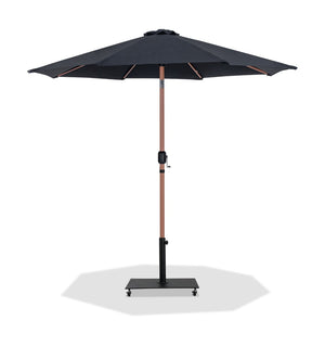 Meridian Furniture Fiji Cantilever Patio Umbrella with Weighted Caster Base and Weather Resistant Fabric 55014Black-AB