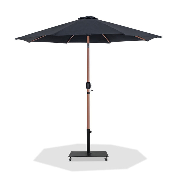 Meridian Furniture Fiji Cantilever Patio Umbrella with Weighted Caster Base and Weather Resistant Fabric 55014Black-AB