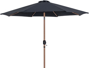 Meridian Furniture Fiji Cantilever Outdoor Umbrella with Teak Pole Uv Resistant Canopy and Matte Base 55014Black-BB