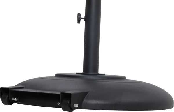 Meridian Furniture Fiji Cantilever Outdoor Umbrella with Teak Pole Uv Resistant Canopy and Matte Base 55014Black-BB