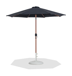 Meridian Furniture Fiji Outdoor Freestanding Umbrella Set with Uv Resistant Canopy and Teak Pole 55014Black-BW