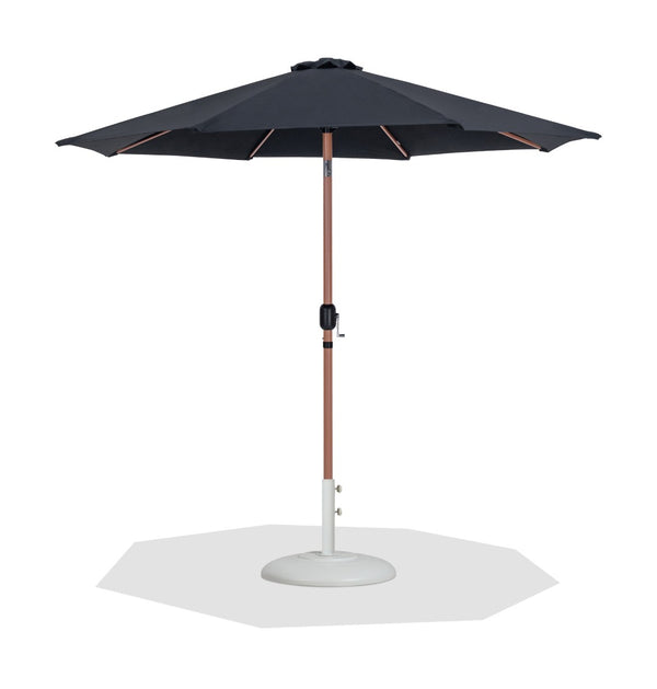 Meridian Furniture Fiji Outdoor Freestanding Umbrella Set with Uv Resistant Canopy and Teak Pole 55014Black-BW