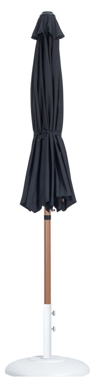 Meridian Furniture Fiji Outdoor Freestanding Umbrella Set with Uv Resistant Canopy and Teak Pole 55014Black-BW