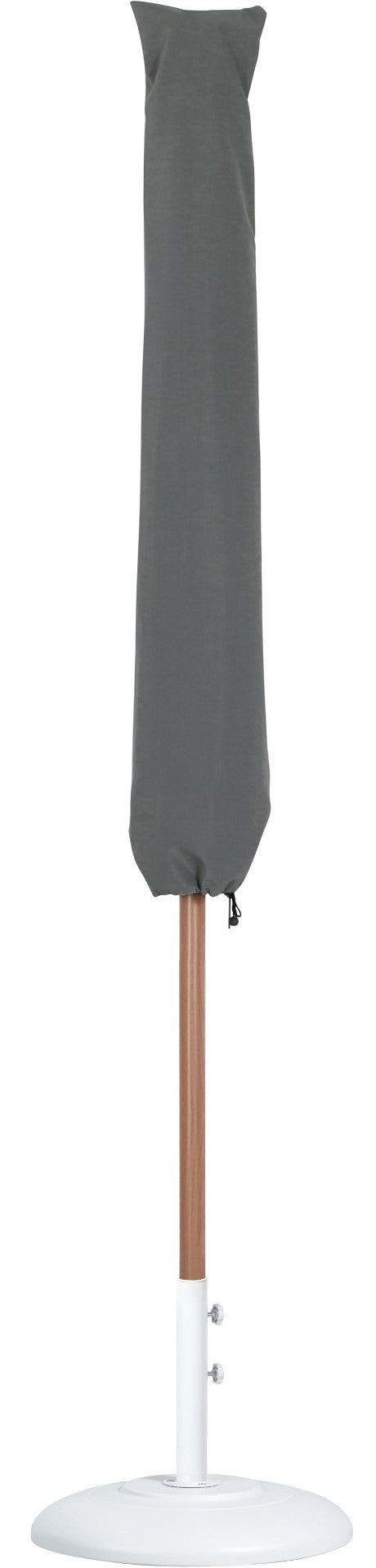 Meridian Furniture Fiji Outdoor Freestanding Umbrella Set with Uv Resistant Canopy and Teak Pole 55014Black-BW