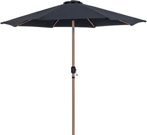 Meridian Furniture Fiji Outdoor Freestanding Umbrella Set with Uv Resistant Canopy and Teak Pole 55014Black-BW