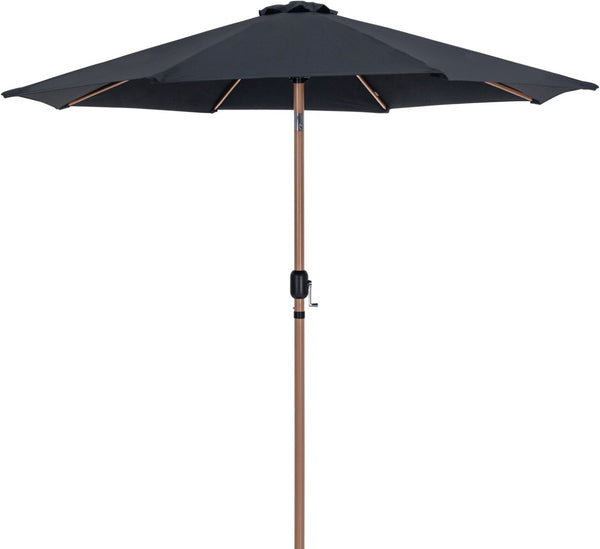 Meridian Furniture Fiji Outdoor Freestanding Umbrella Set with Uv Resistant Canopy and Teak Pole 55014Black-BW
