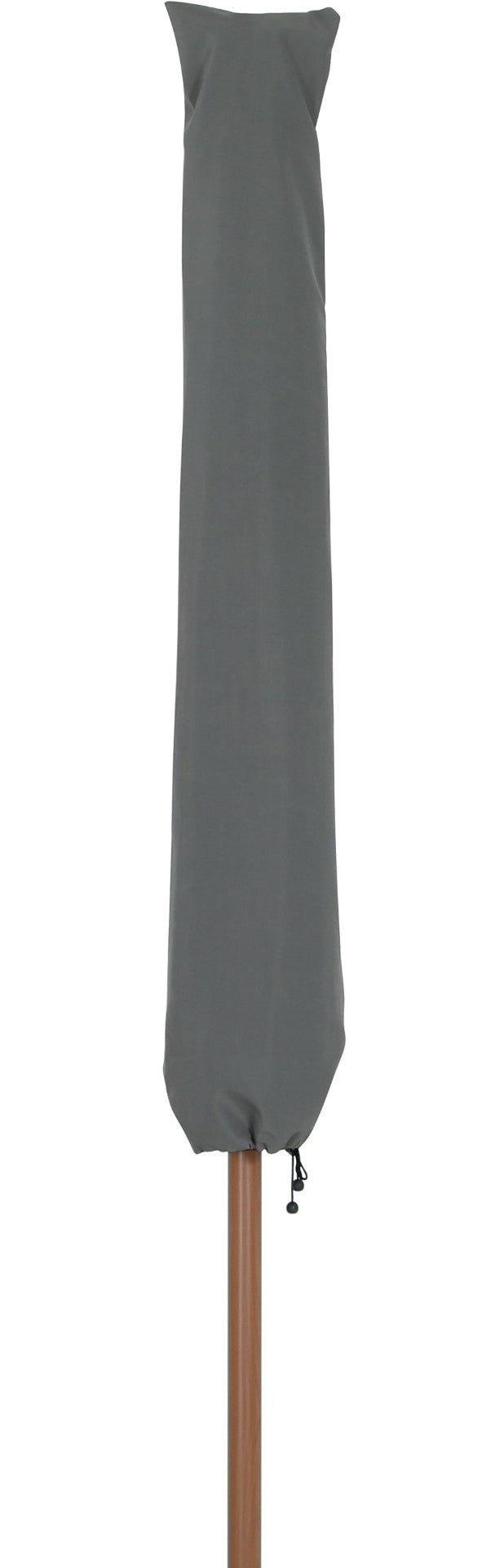 Meridian Furniture Fiji Outdoor Patio Umbrella with Uv Resistant Polyester Canopy and Teak Aluminum Pole Shade Black 55014 55014Black-U