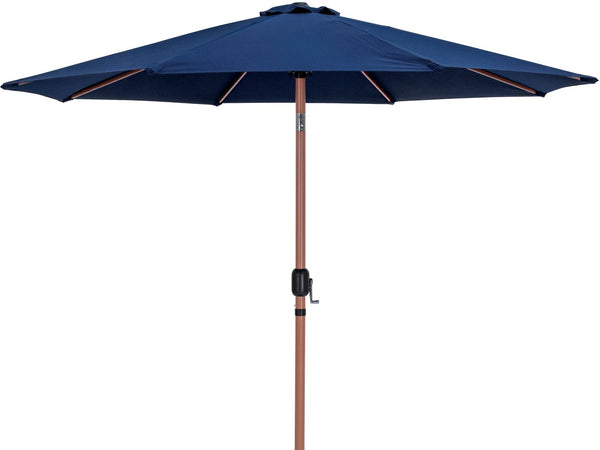 Meridian Furniture Fiji Freestanding Patio Umbrella Set with Weatherproof Canopy and Teak Pole Base 55014Navy-AB