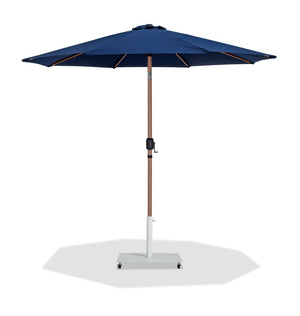 Meridian Furniture Fiji Freestanding Outdoor Umbrella with Uv Resistant Polyester Canopy and Wheeled Base 55014Navy-AW