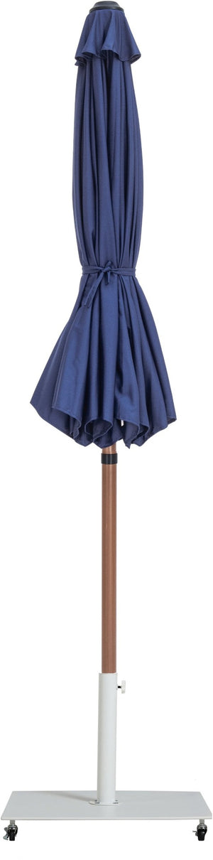 Meridian Furniture Fiji Freestanding Outdoor Umbrella with Uv Resistant Polyester Canopy and Wheeled Base 55014Navy-AW