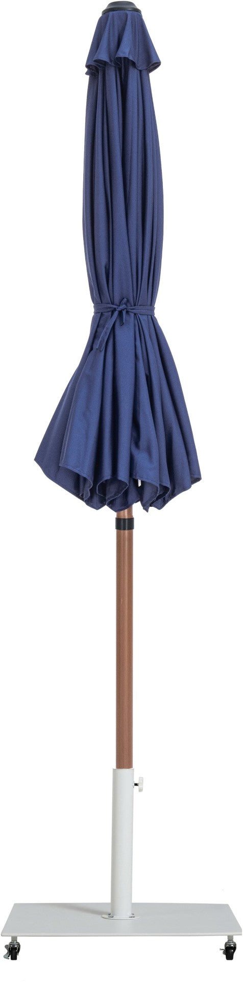 Meridian Furniture Fiji Freestanding Outdoor Umbrella with Uv Resistant Polyester Canopy and Wheeled Base 55014Navy-AW