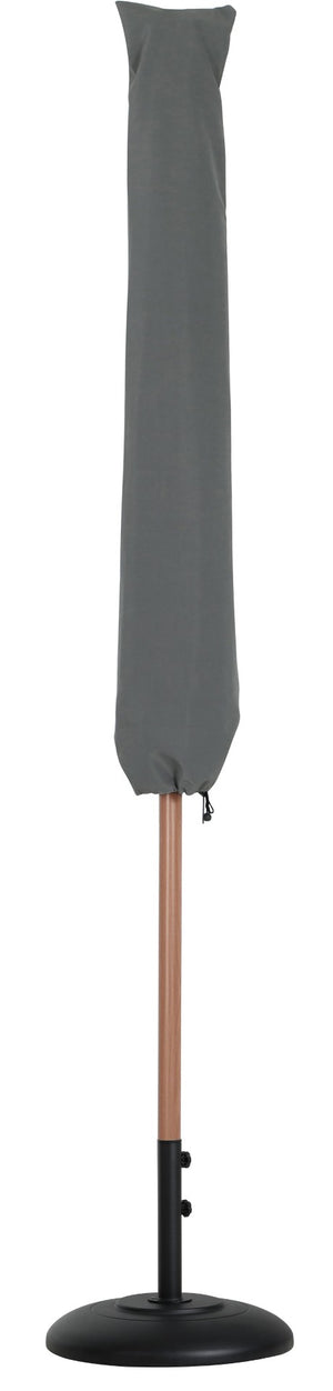 Meridian Furniture Fiji Outdoor Patio Umbrella with Base Uv Resistant Navy Polyester Teak Aluminum 55014Navy-BB