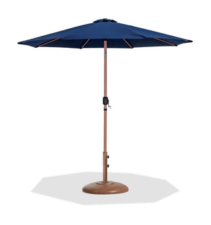 Meridian Furniture Fiji Outdoor 9 Foot Navy Polyester Patio Umbrella with Teak Finish Aluminum Pole 55014Navy-BT