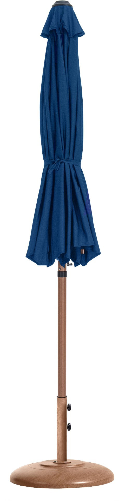 Meridian Furniture Fiji Outdoor 9 Foot Navy Polyester Patio Umbrella with Teak Finish Aluminum Pole 55014Navy-BT