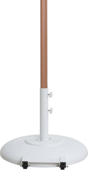 Meridian Furniture Fiji 9 Foot Resort Style Patio Umbrella with Teak Pole Fade Resistant Canopy 55014Navy-BW