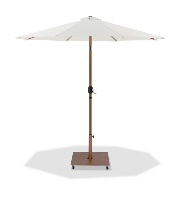 Meridian Furniture Fiji Cantilever Patio Umbrella Set with Uv Resistant Canopy and Weighted Rolling Base 55014White-AT