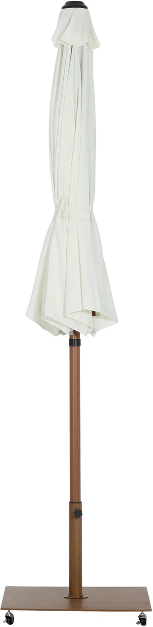 Meridian Furniture Fiji Cantilever Patio Umbrella Set with Uv Resistant Canopy and Weighted Rolling Base 55014White-AT