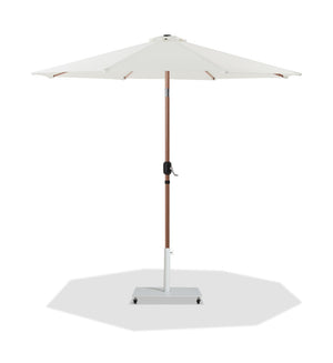 Meridian Furniture Fiji Freestanding Patio Umbrella with Rolling Base Fade Resistant Polyester Canopy 55014White-AW