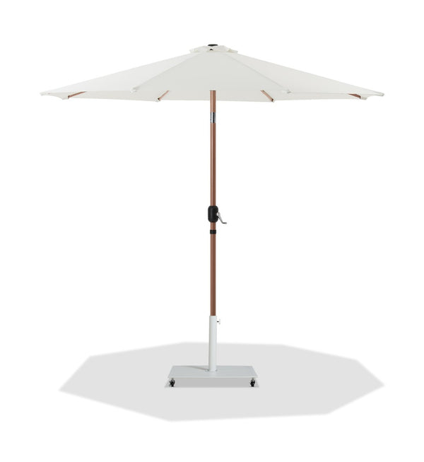 Meridian Furniture Fiji Freestanding Patio Umbrella with Rolling Base Fade Resistant Polyester Canopy 55014White-AW