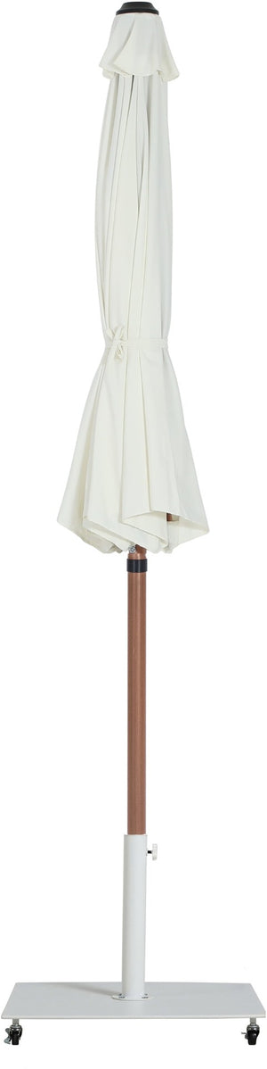 Meridian Furniture Fiji Freestanding Patio Umbrella with Rolling Base Fade Resistant Polyester Canopy 55014White-AW