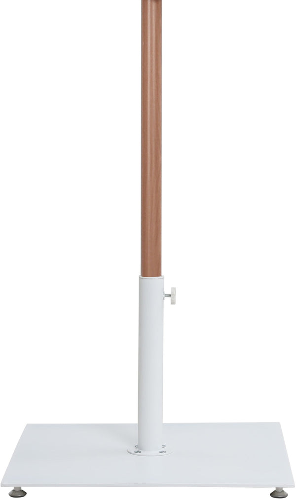 Meridian Furniture Fiji Freestanding Patio Umbrella with Rolling Base Fade Resistant Polyester Canopy 55014White-AW