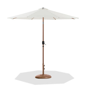 Meridian Furniture Fiji Outdoor Patio Umbrella with Weighted Base Uv Protected Polyester Canopy 55014White-BT