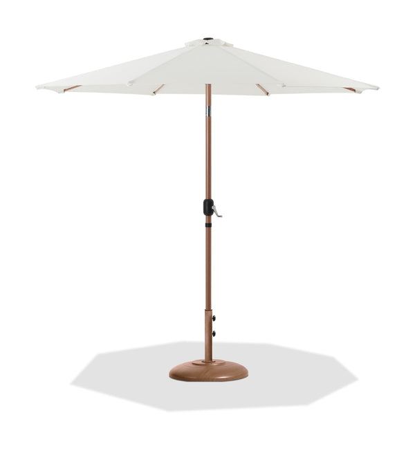 Meridian Furniture Fiji Outdoor Patio Umbrella with Weighted Base Uv Protected Polyester Canopy 55014White-BT