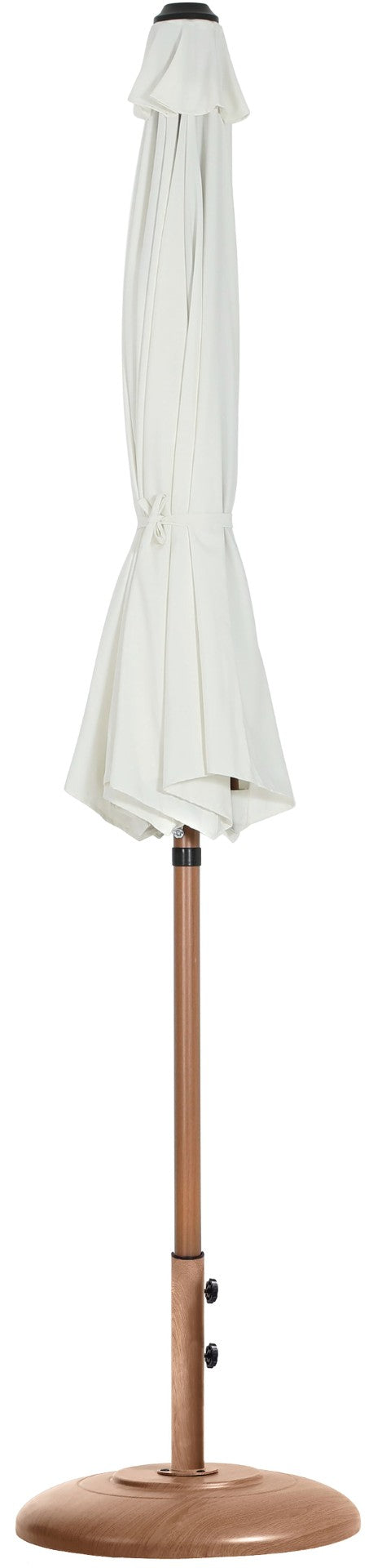 Meridian Furniture Fiji Outdoor Patio Umbrella with Weighted Base Uv Protected Polyester Canopy 55014White-BT