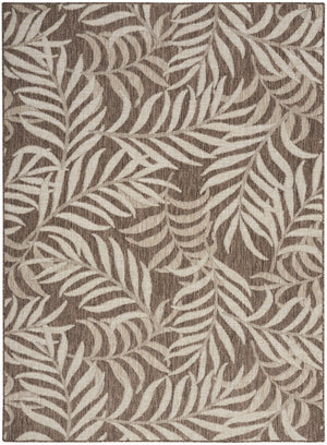HomeRoots 6' X 9' Brown and Ivory Palm Leaf Area Rug – Durable Indoor/Outdoor Tropical Accent for Any Space 550159