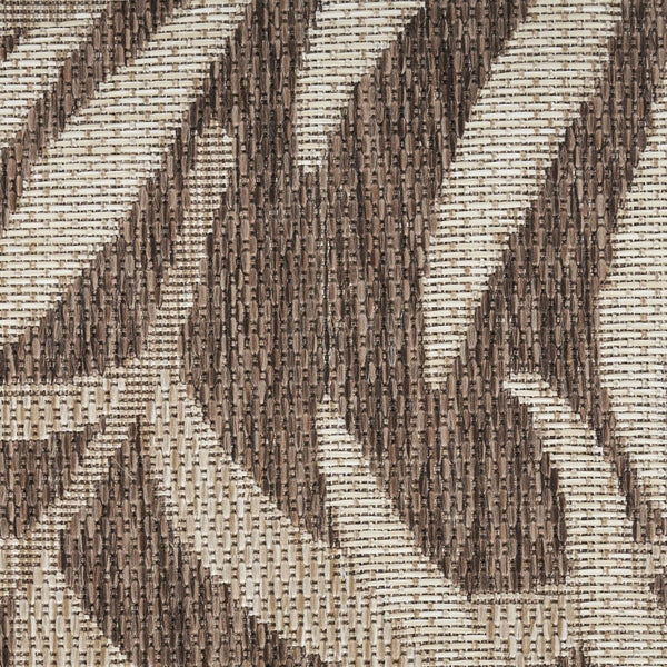 HomeRoots 6' X 9' Brown and Ivory Palm Leaf Area Rug – Durable Indoor/Outdoor Tropical Accent for Any Space 550159