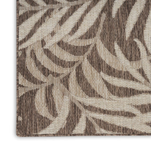 HomeRoots 6' X 9' Brown and Ivory Palm Leaf Area Rug – Durable Indoor/Outdoor Tropical Accent for Any Space 550159