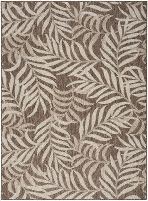 HomeRoots 6' X 9' Brown and Ivory Palm Leaf Area Rug – Durable Indoor/Outdoor Tropical Accent for Any Space 550159