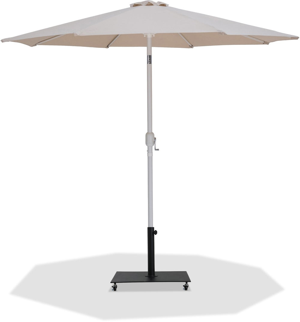 Meridian Furniture Fiji Freestanding Patio Umbrella with Rolling Base Water Resistant Beige Canopy 55015Beige-AB