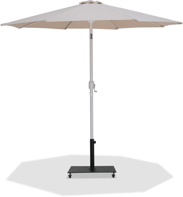 Meridian Furniture Fiji Freestanding Patio Umbrella with Rolling Base Water Resistant Beige Canopy 55015Beige-AB