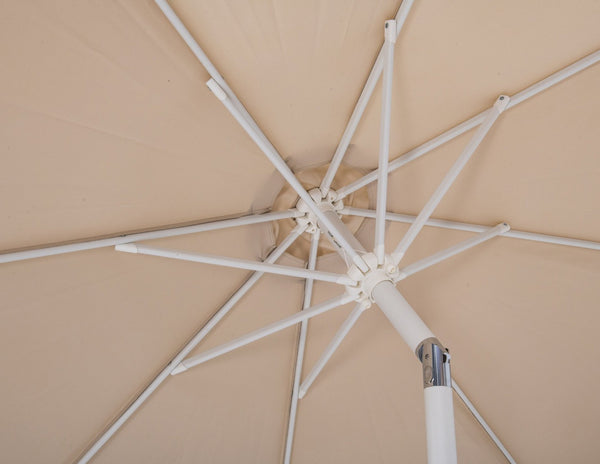 Meridian Furniture Fiji Freestanding Patio Umbrella with Rolling Base Water Resistant Beige Canopy 55015Beige-AB